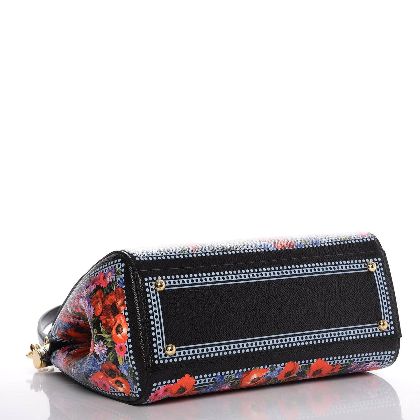 Dauphine Floral Print Medium Miss Sicily Satchel Black