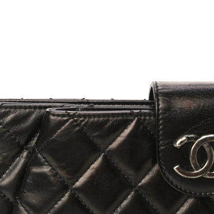 Chanel Aged Calfskin Quilted Zip Clutch Black 18 of 22