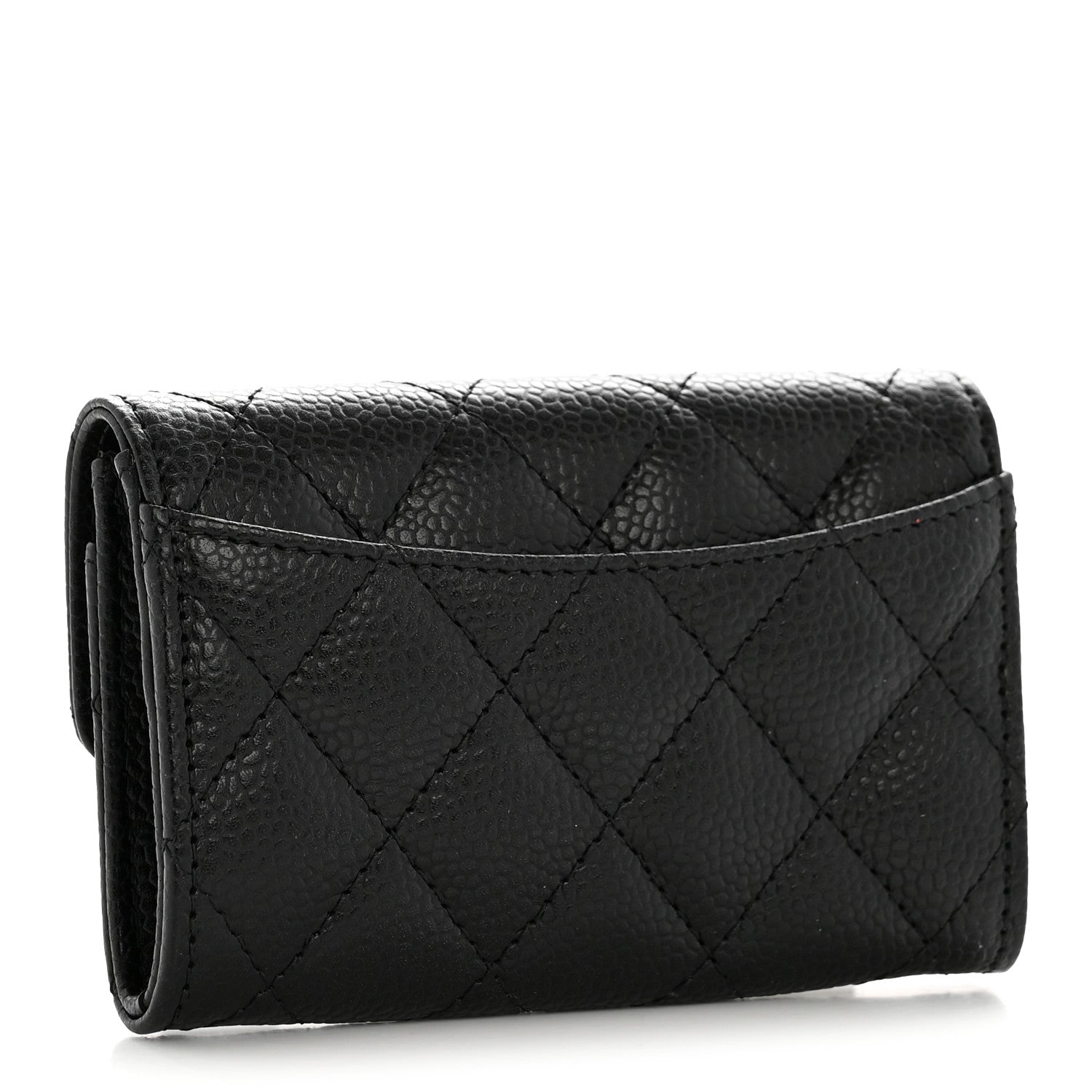 Chanel Caviar Quilted Flap Card Holder Wallet Black 3 of 8