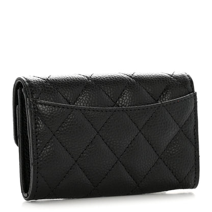 Chanel Caviar Quilted Flap Card Holder Wallet Black 3 of 8