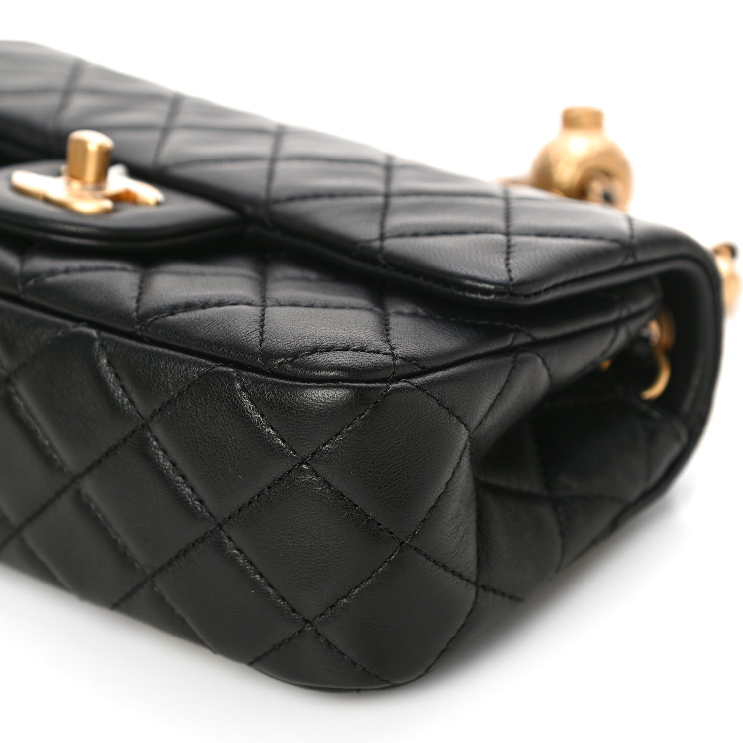 Chanel Lambskin Quilted Mini Rectangular Pearl Crush Flap Black 10 of 12
