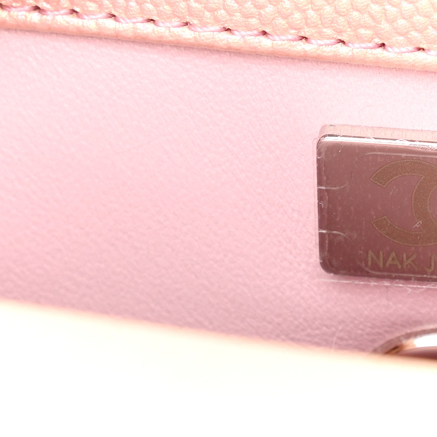 Iridescent Caviar Quilted Mini Coco Handle Flap Pink