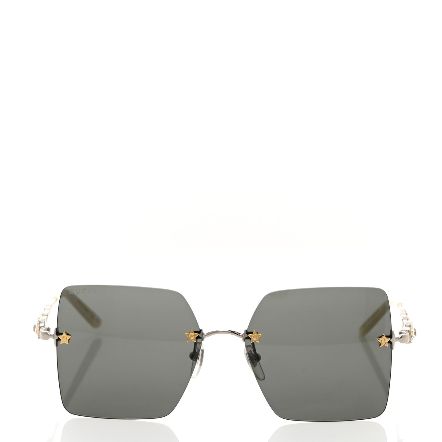 Crystal Metal Sunglasses GG0644S Black Silver