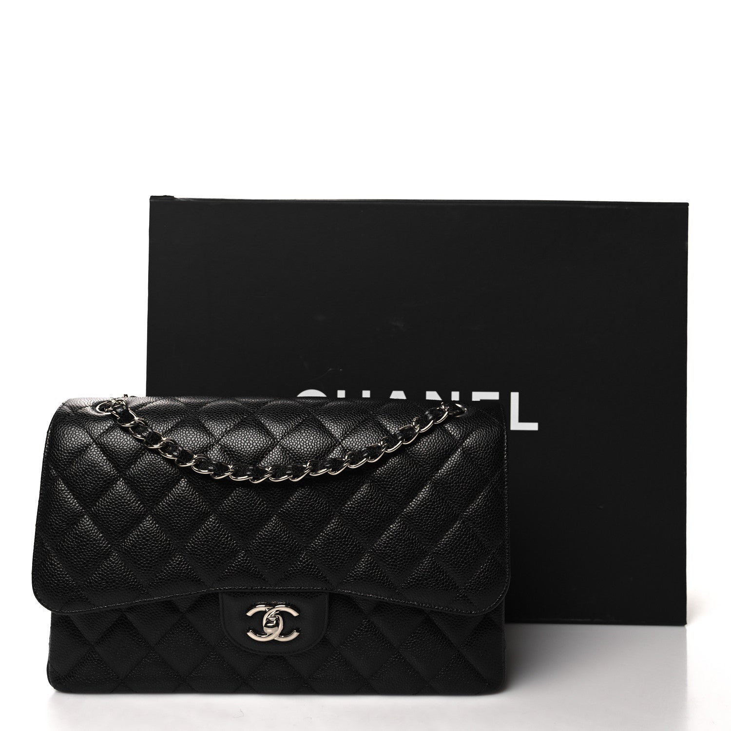 Chanel Caviar Quilted Jumbo Double Flap Black 12 of 12