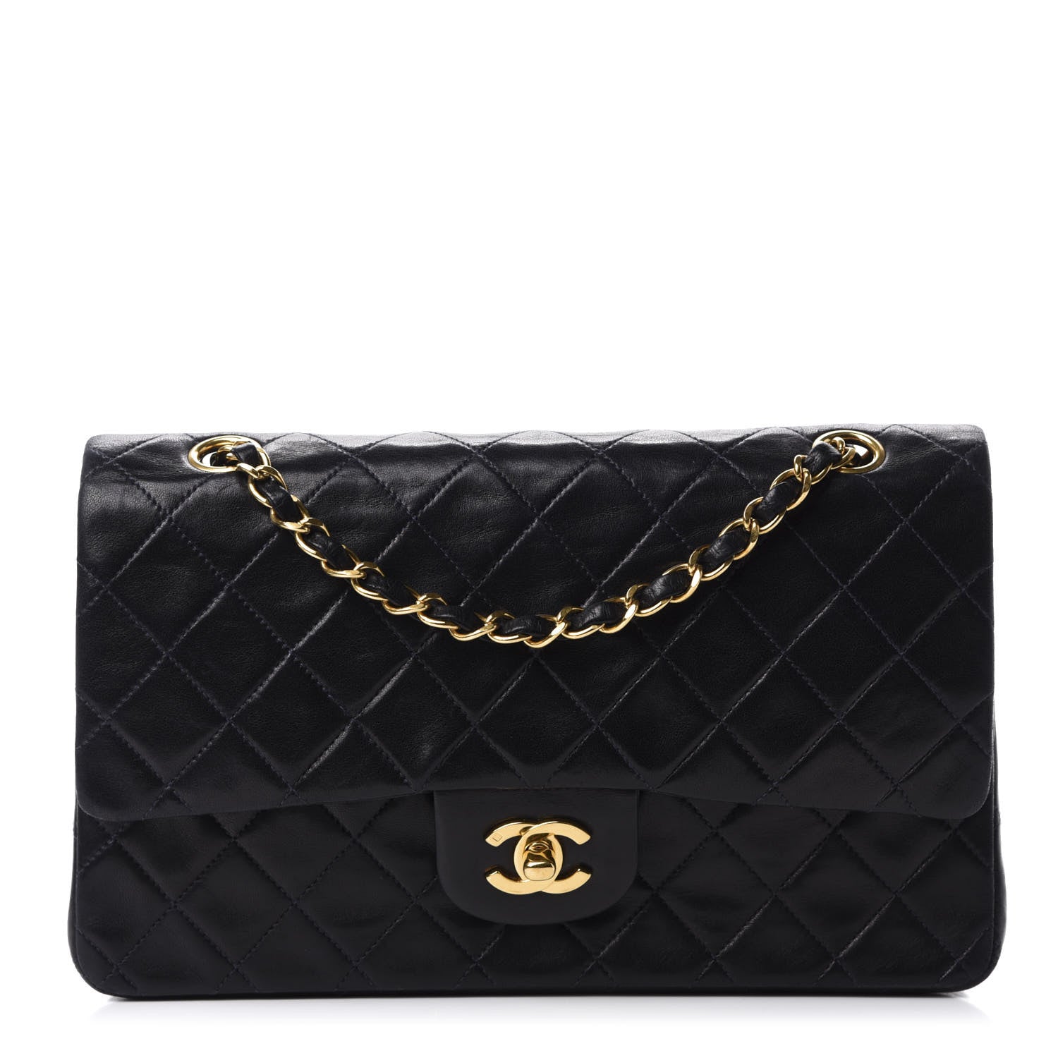 Chanel Lambskin Quilted Medium Double Flap Navy 1 of 13