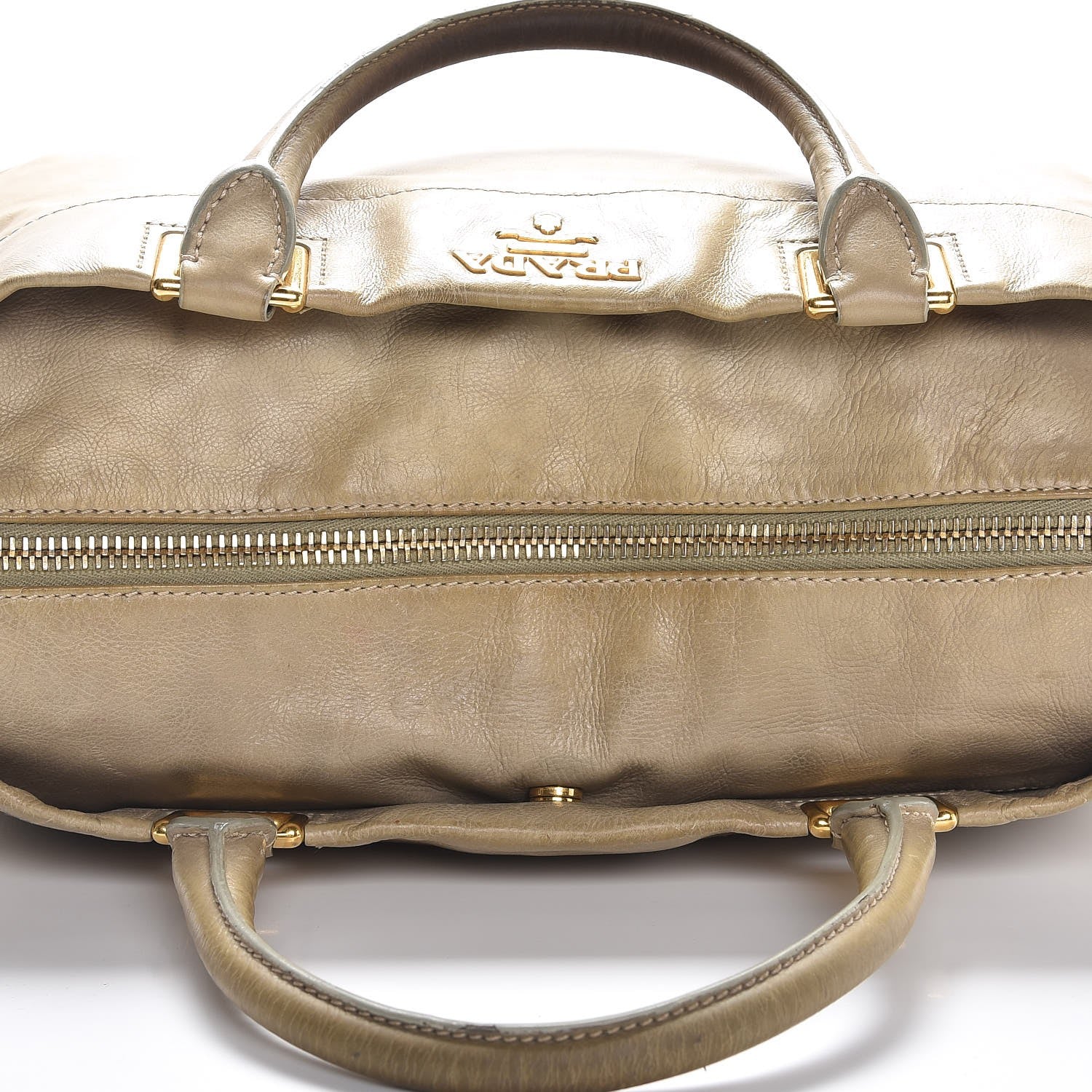Prada Glace Calfskin Extra Wide Tote Stone 18 of 20