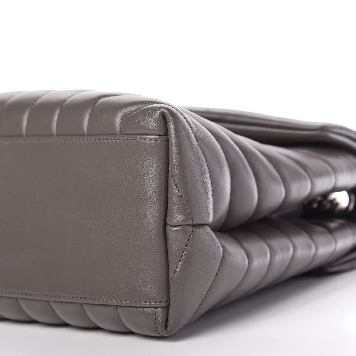 Saint Laurent Calfskin Y Quilted Monogram Medium Loulou Chain Satchel Earth 7 of 10