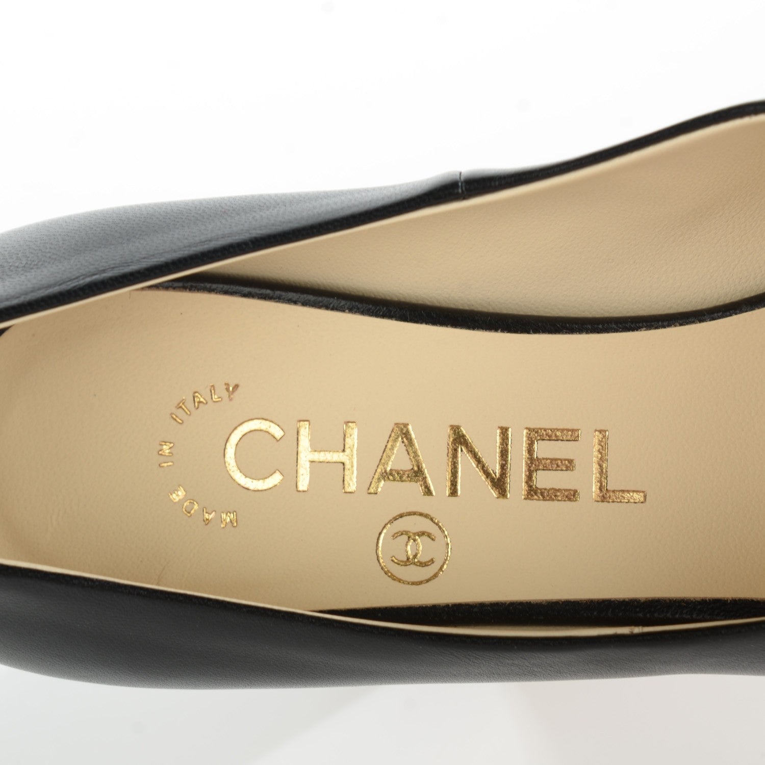 Chanel Lambskin Peep Toe CC Pumps 35.5 Black 8 of 9