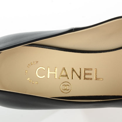 Chanel Lambskin Peep Toe CC Pumps 35.5 Black 8 of 9