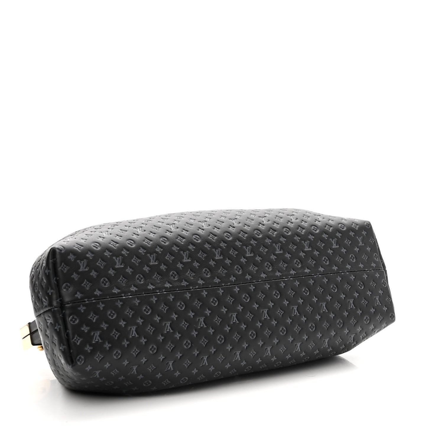 Calfskin Nanogram Embossed Clutch Black