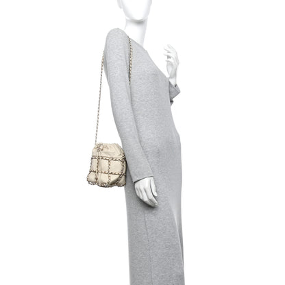 Chanel Lambskin Bucket Chain Drawstring Bag Beige 2 of 10