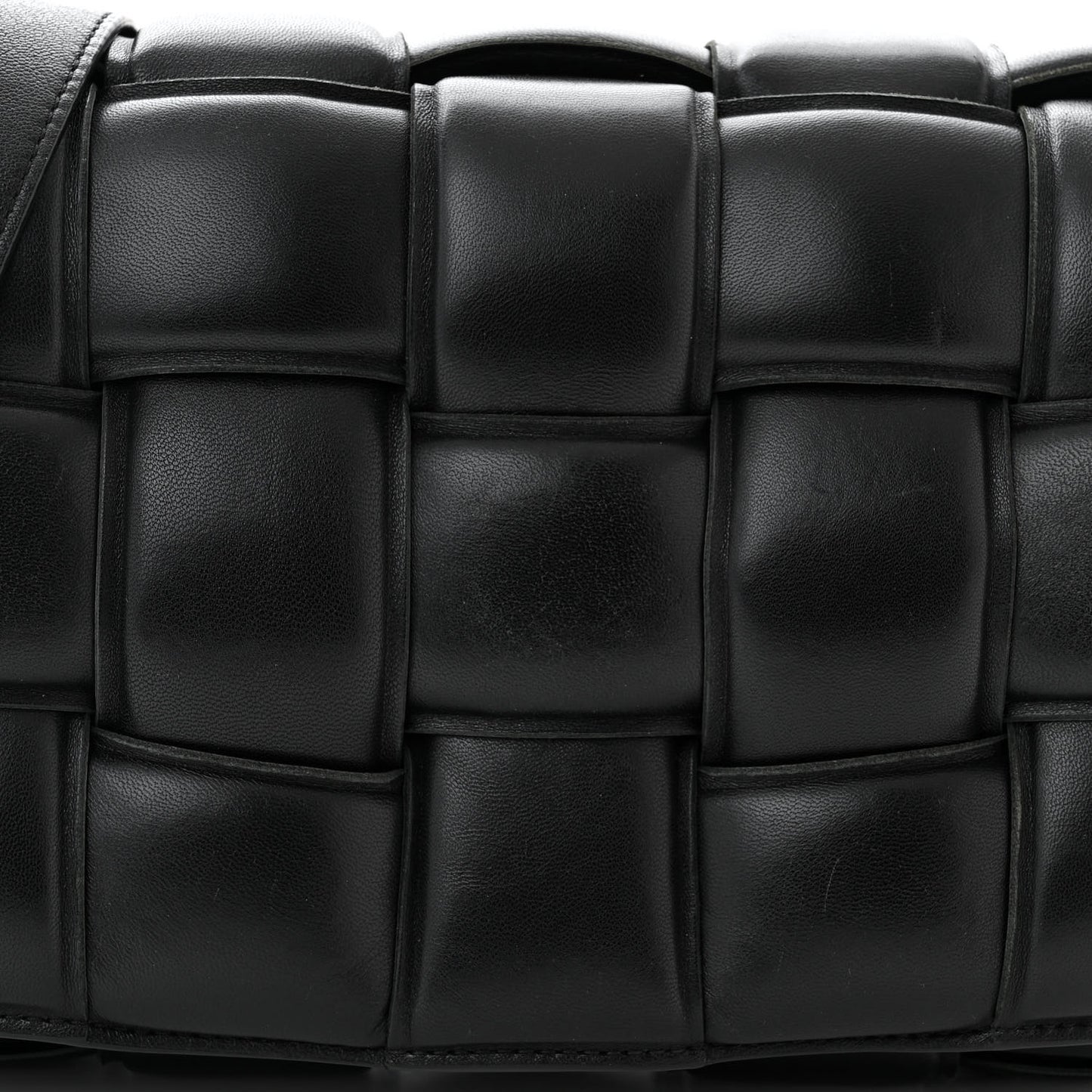 Nappa Maxi Intreccio Padded Cassette Crossbody Bag Black
