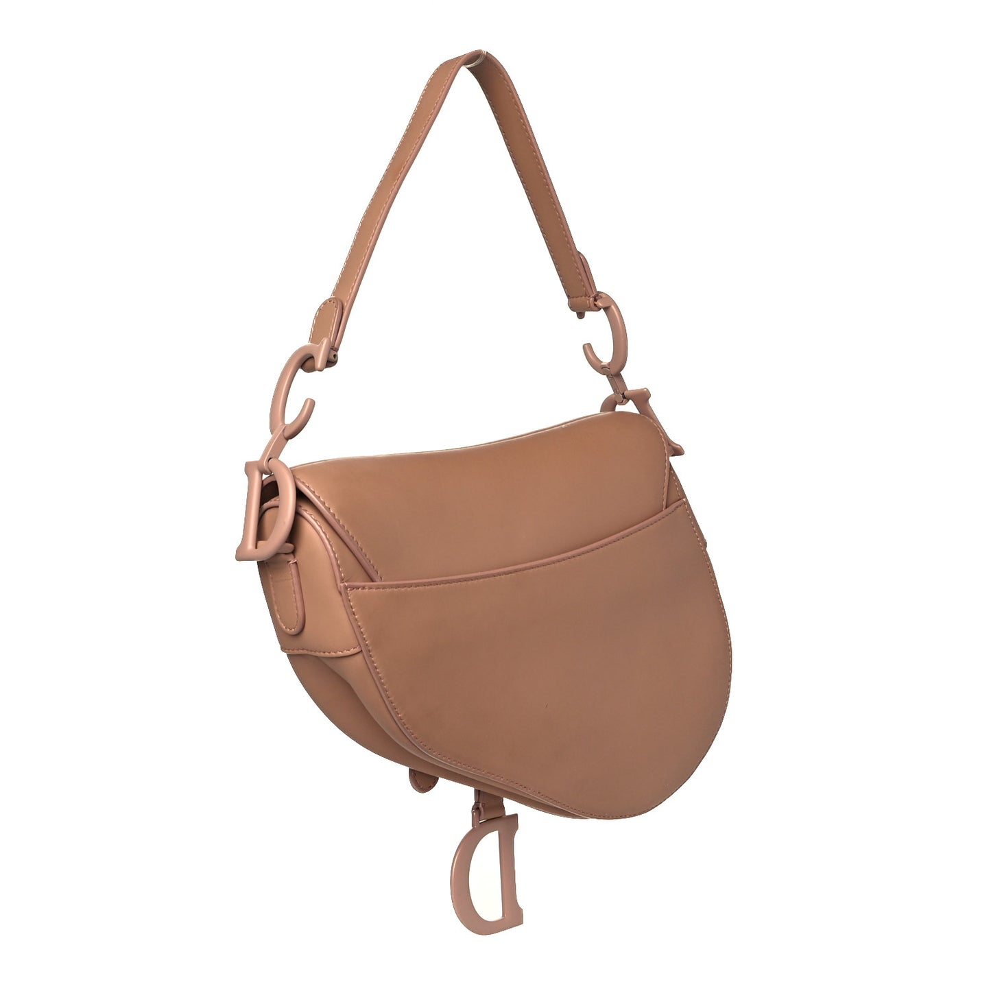 Ultra Matte Calfskin Saddle Bag Blush