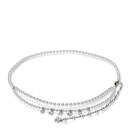 Chanel Pearl Crystal CC Signature Charm Belt Silver 1 of 4