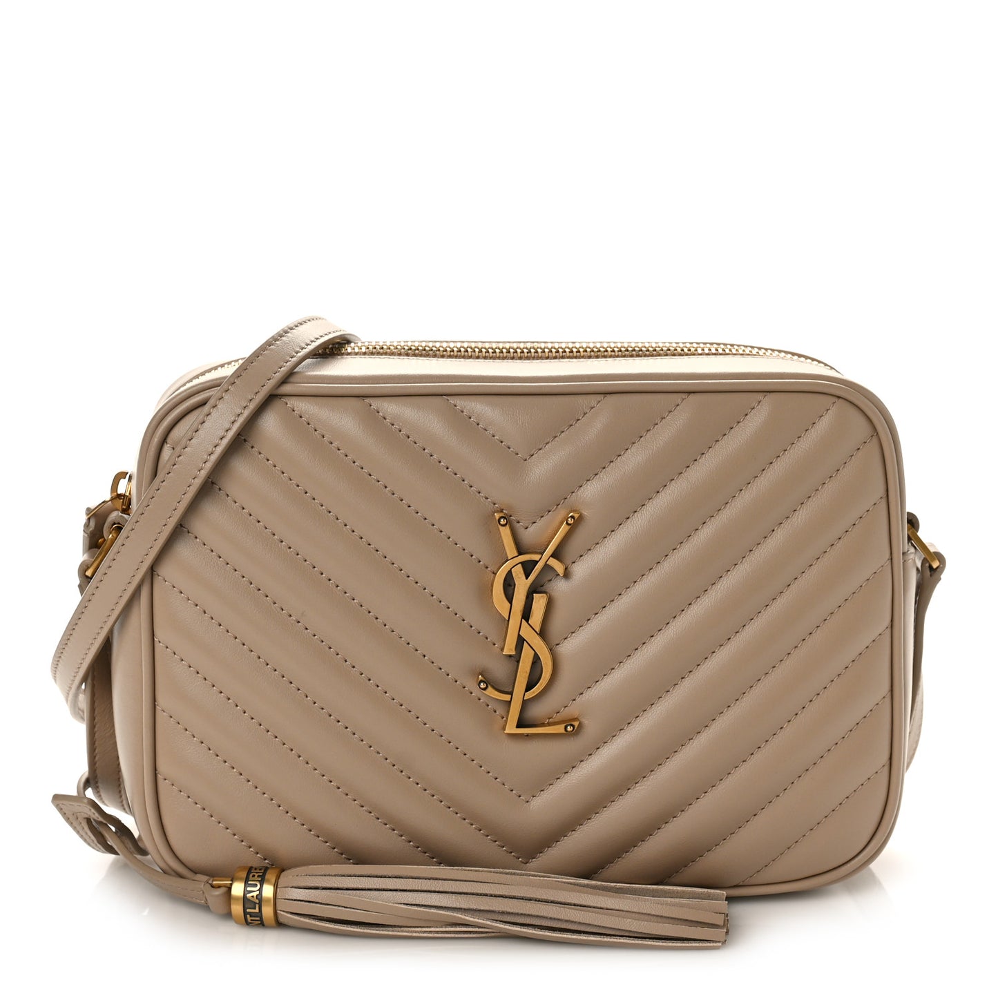 Calfskin Matelasse Monogram Lou Camera Bag Dark Beige