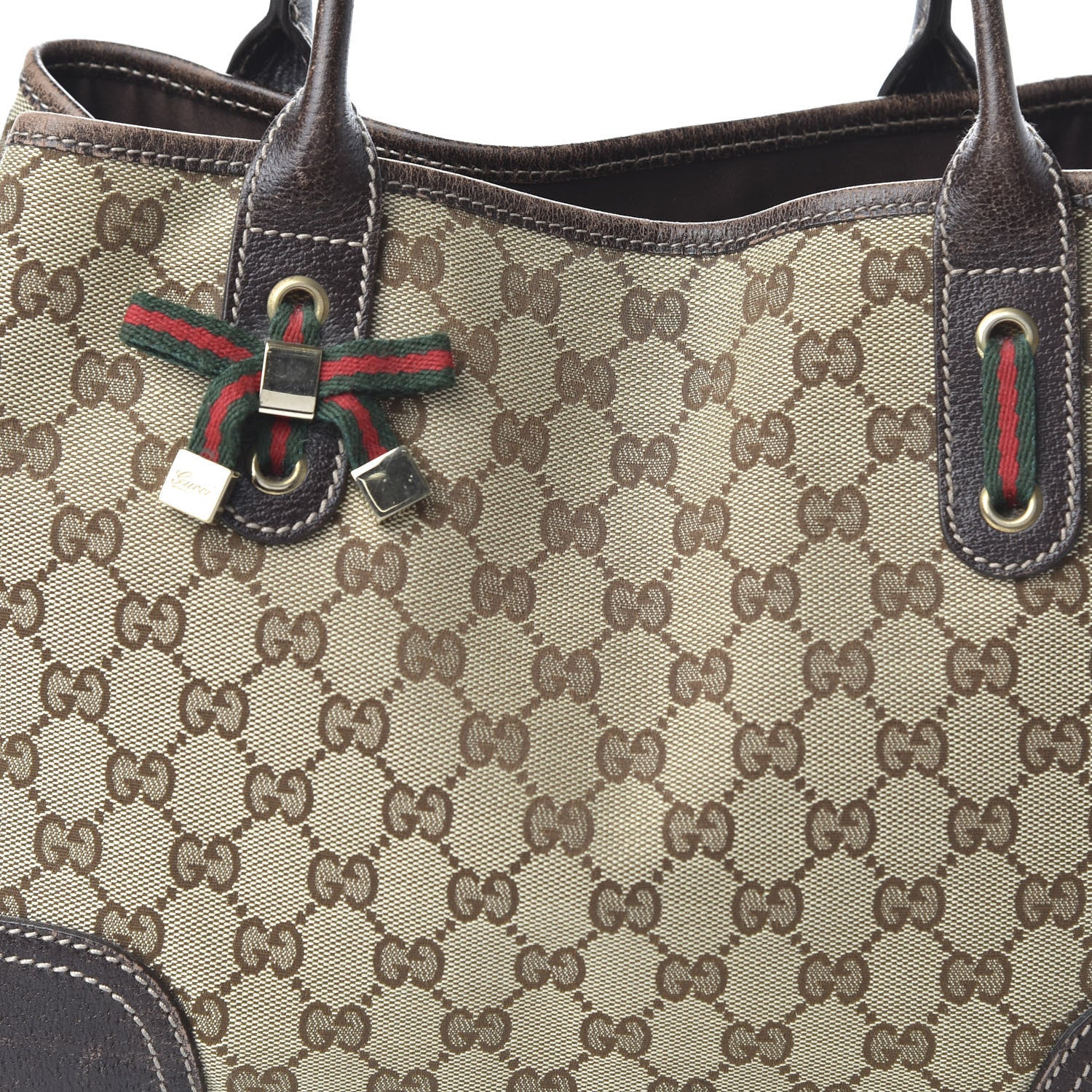 Gucci Monogram Medium Princy Tote Dark Brown 10 of 11