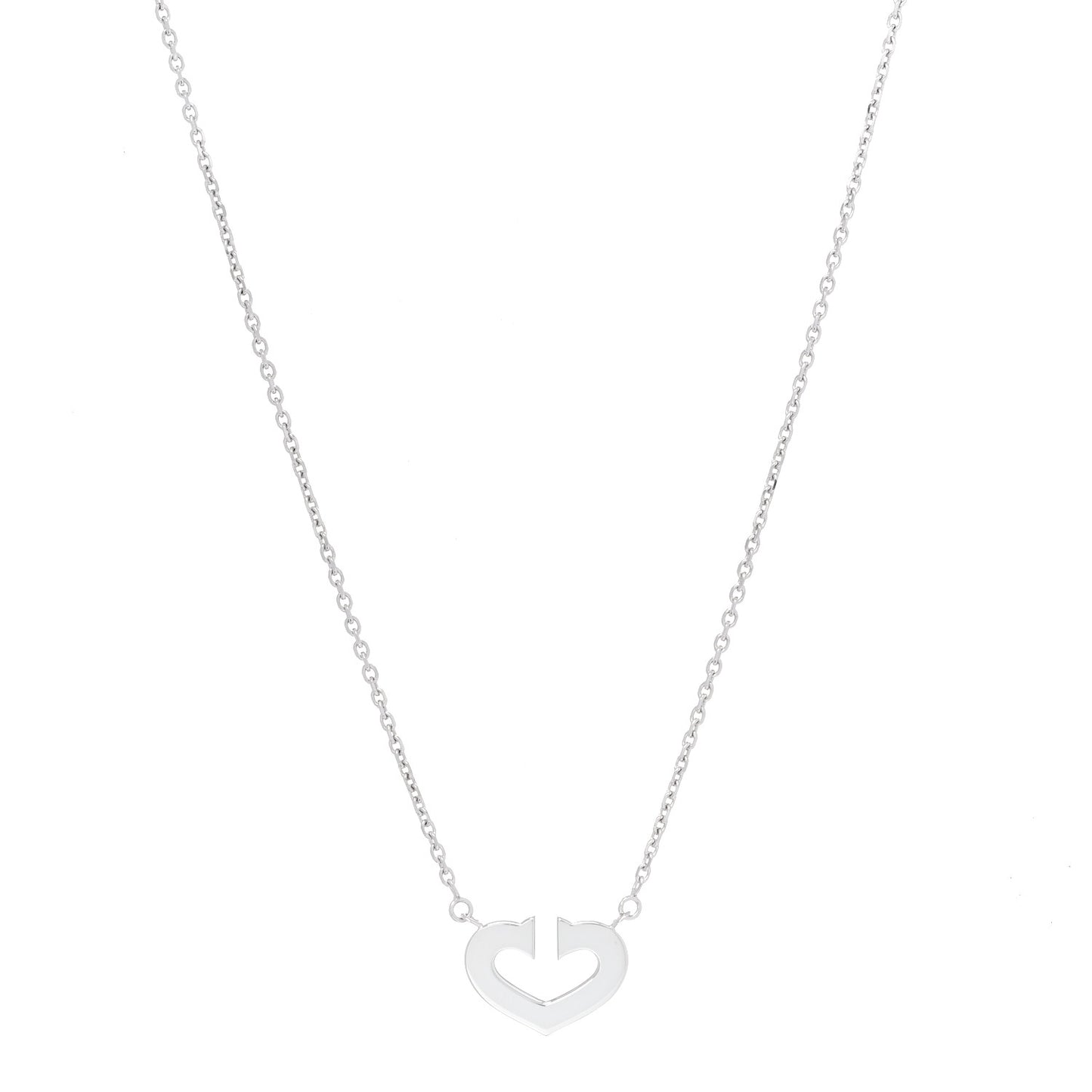 18K White Gold Medium Hearts and Symbols Necklace