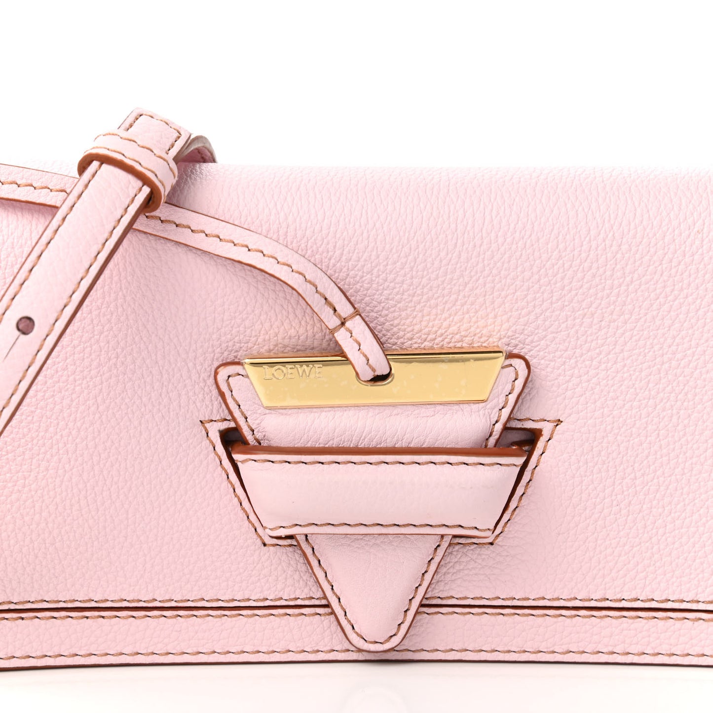 Grained Calfskin Mini Barcelona Shoulder Bag Rosa