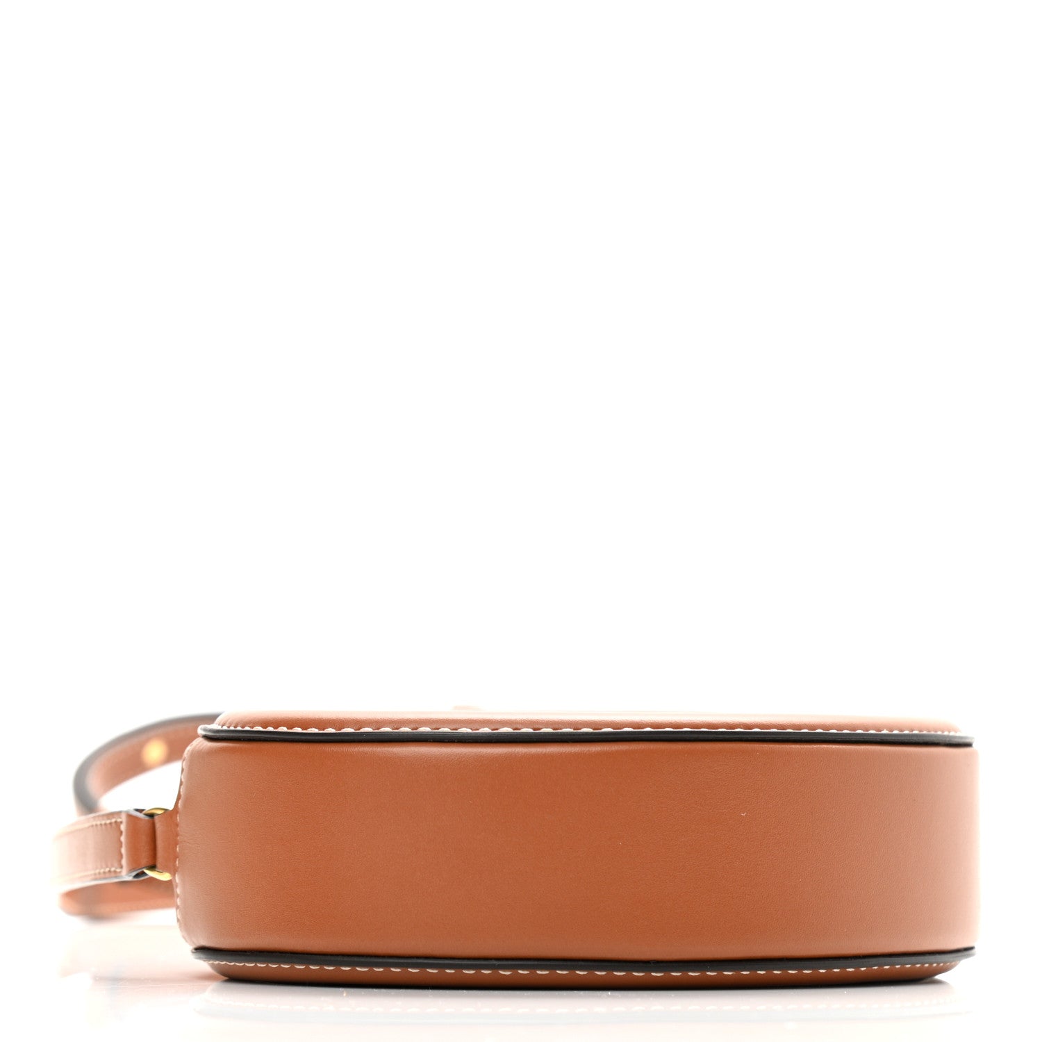 Celine Smooth Calfskin Cuir Small Triomphe Oval Crossbody Purse Tan 3 of 8