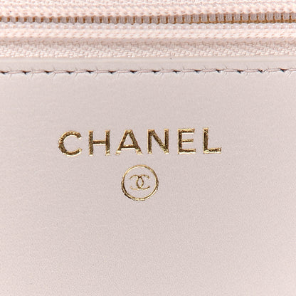 Chanel Lambskin Quilted Pearl Crush Wallet on Chain WOC Beige 5 of 10