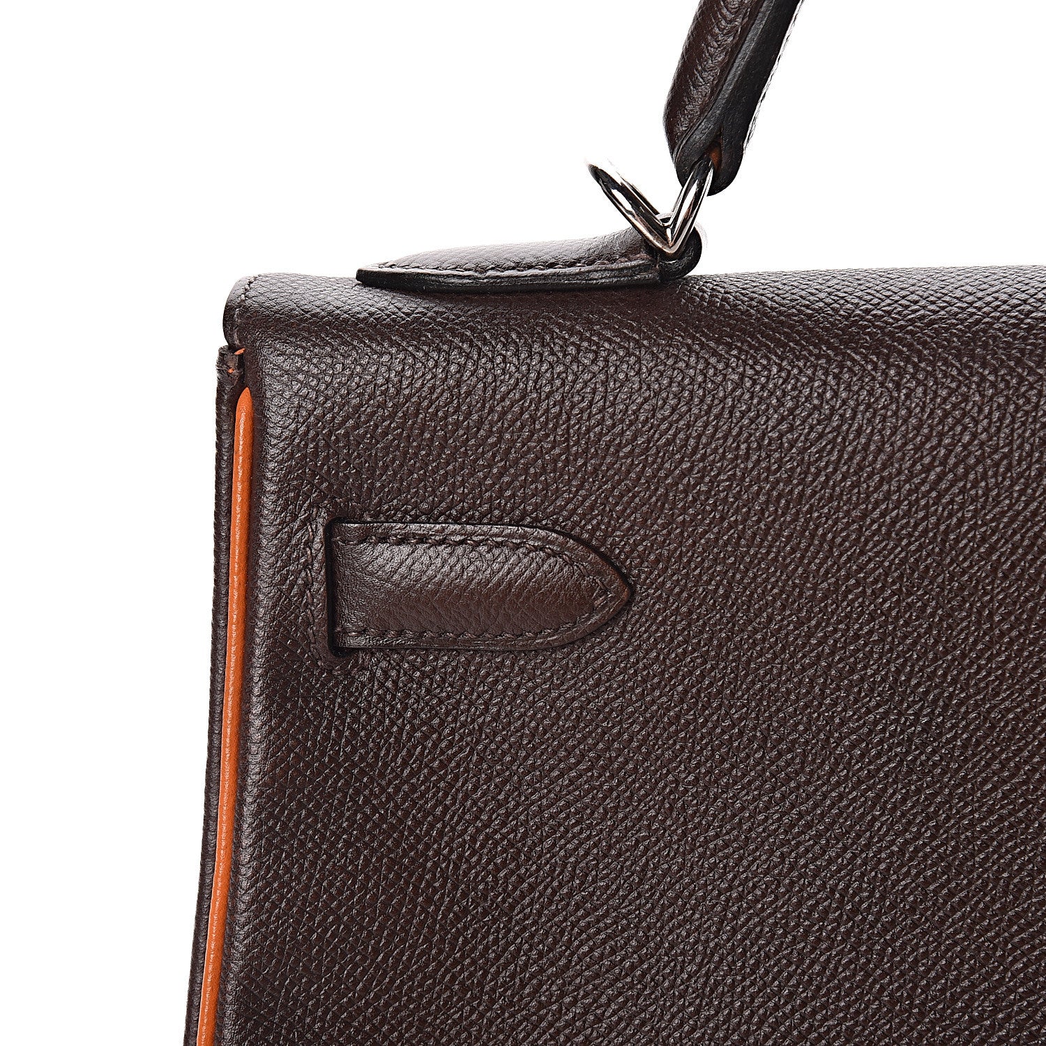 Hermes Epsom Kelly Retourne 32 Chocolate Orange 8 of 46