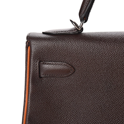 Hermes Epsom Kelly Retourne 32 Chocolate Orange 8 of 46