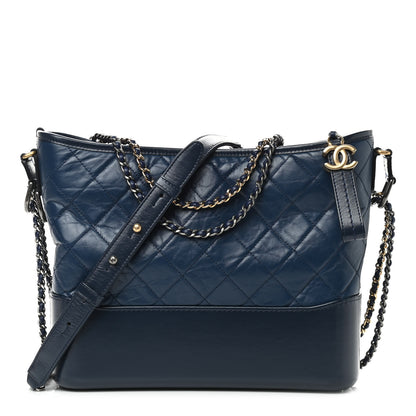 Chanel Aged Calfskin Quilted Medium Gabrielle Hobo Blue 1 of 8