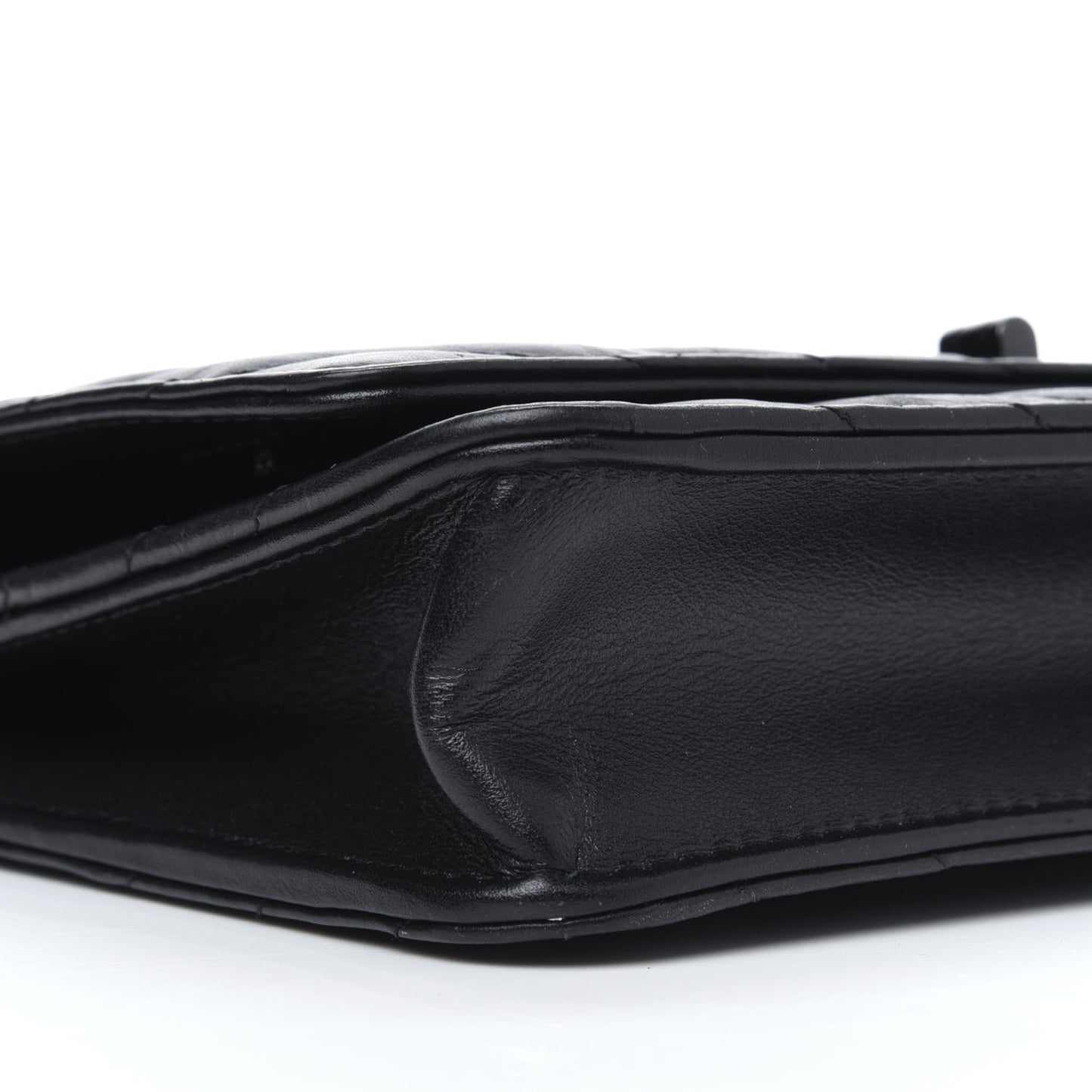Aged Calfskin Chevron Quilted Reissue Wallet On Chain WOC So Black