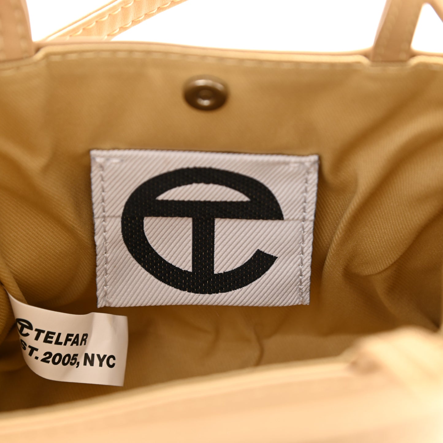 Vegan Leather Small Shopping Bag Cream
