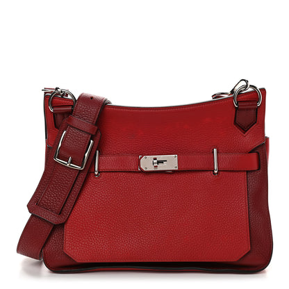 Hermes Taurillon Clemence Bi-Color Jypsiere 31 Rouge Casaque Rouge H 1 of 14