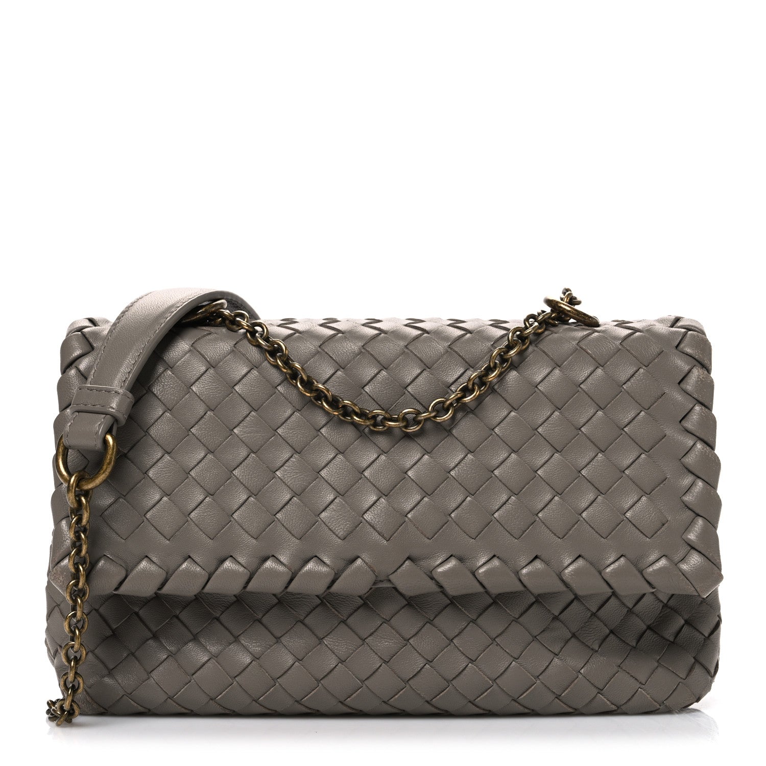 Bottega Veneta Nappa Intrecciato Baby Olimpia Shoulder Bag Limestone 1 of 12