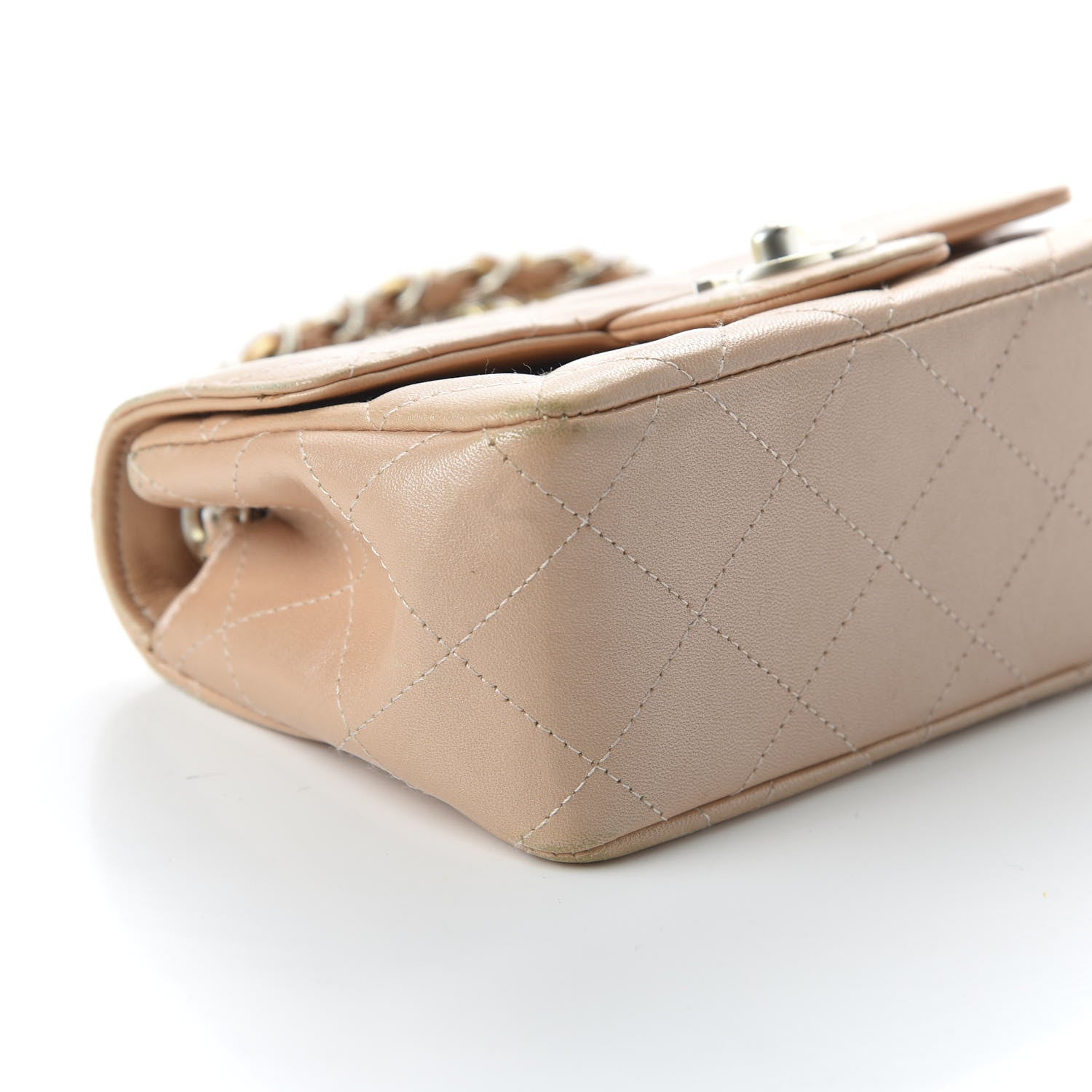 Chanel Lambskin Quilted Extra Mini Rectangular Flap Beige 6 of 10
