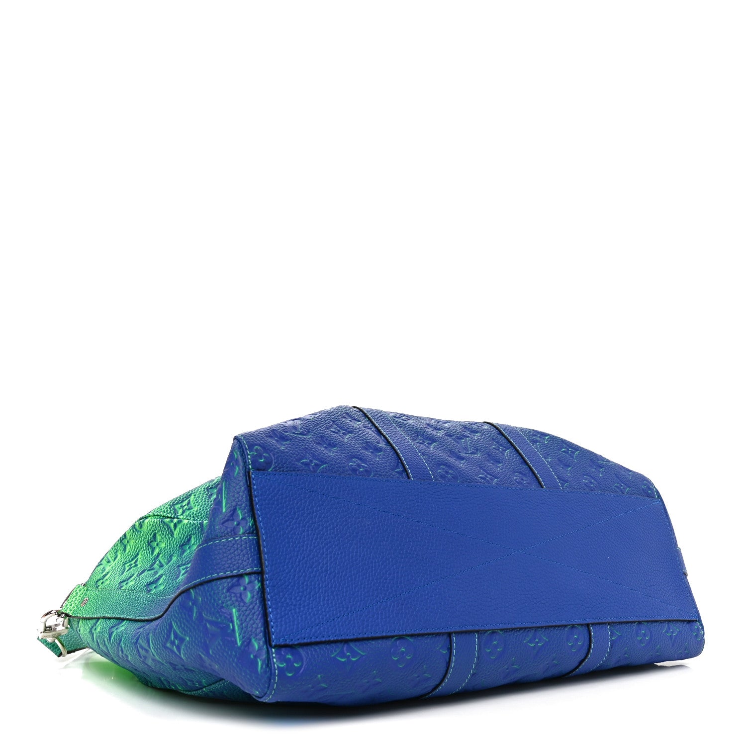 Louis Vuitton Taurillon Illusion Keepall Tote Bleu Vert 4 of 9