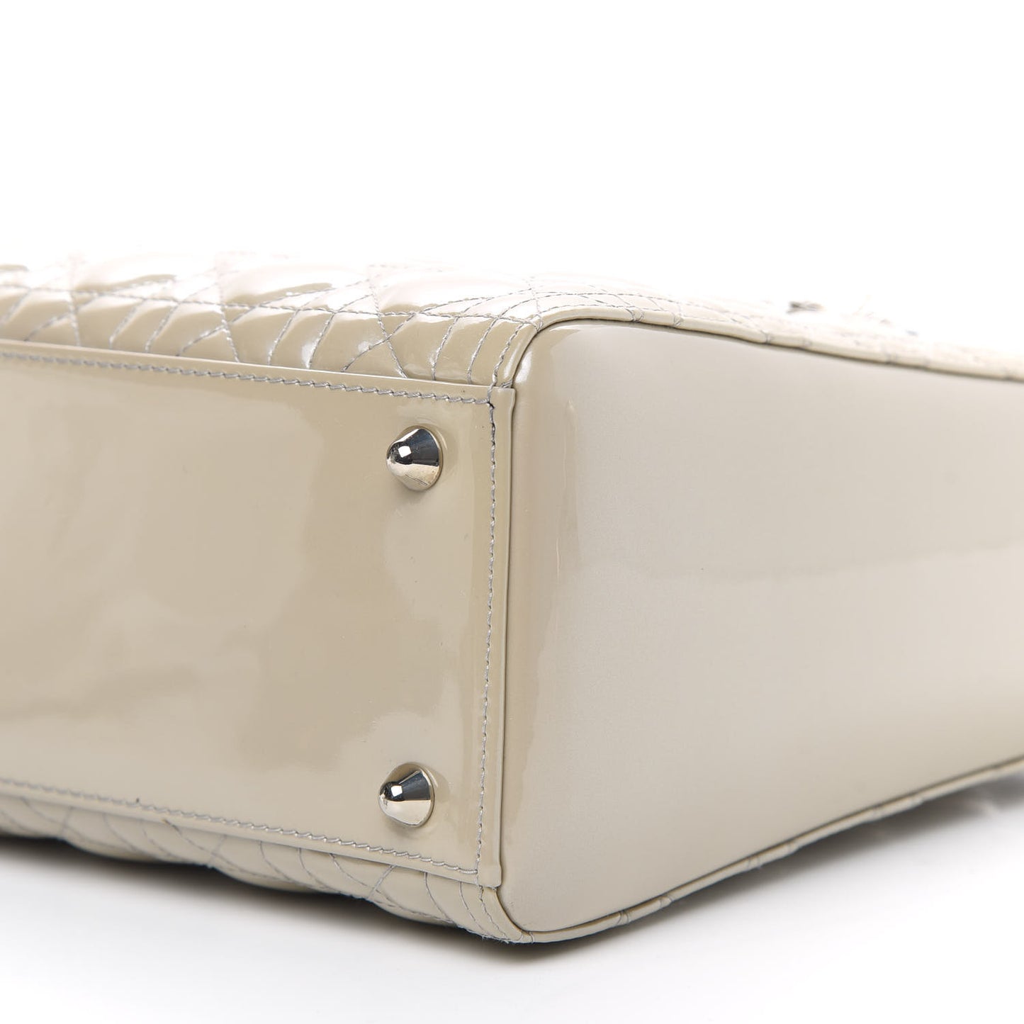 Patent Cannage Large Lady Dior Beige