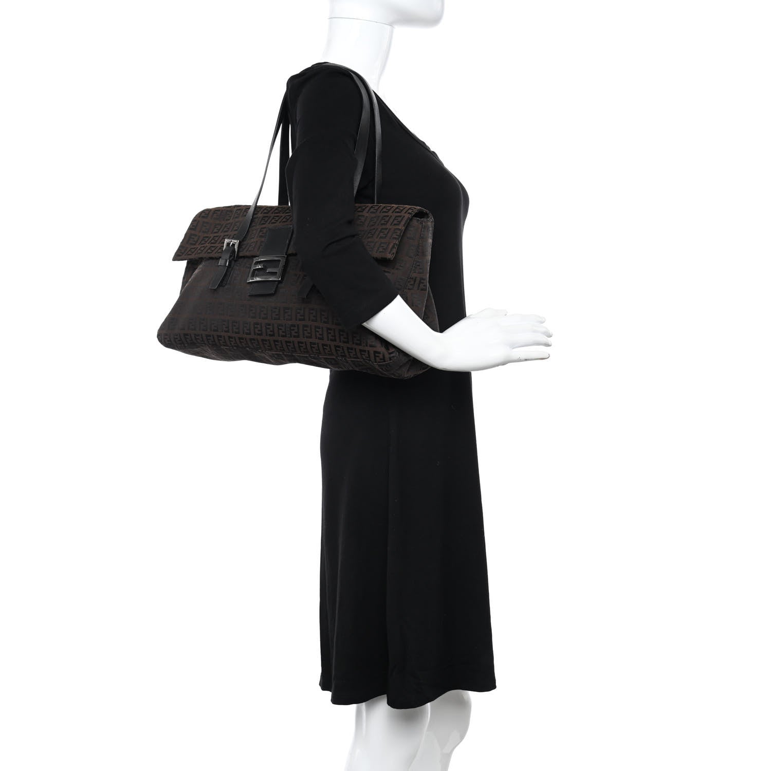 Fendi Zucchino Flap Shoulder Bag Brown 2 of 10
