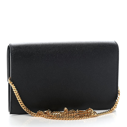 Saint Laurent Grain De Poudre Uptown Chain Wallet Black 2 of 7