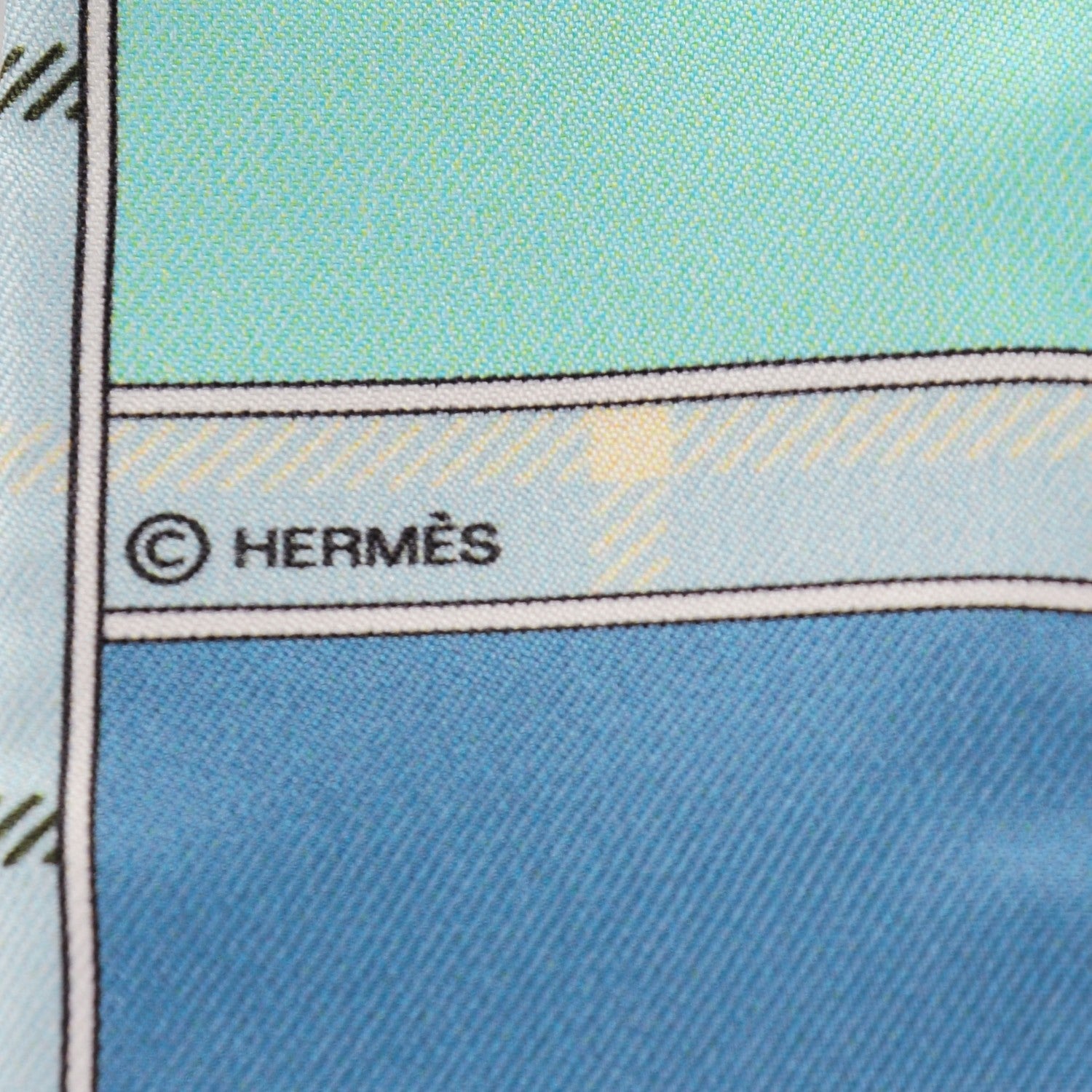 Hermes Silk Camails Twilly Vert Fluo Ciel Vert D Eau 5 of 5
