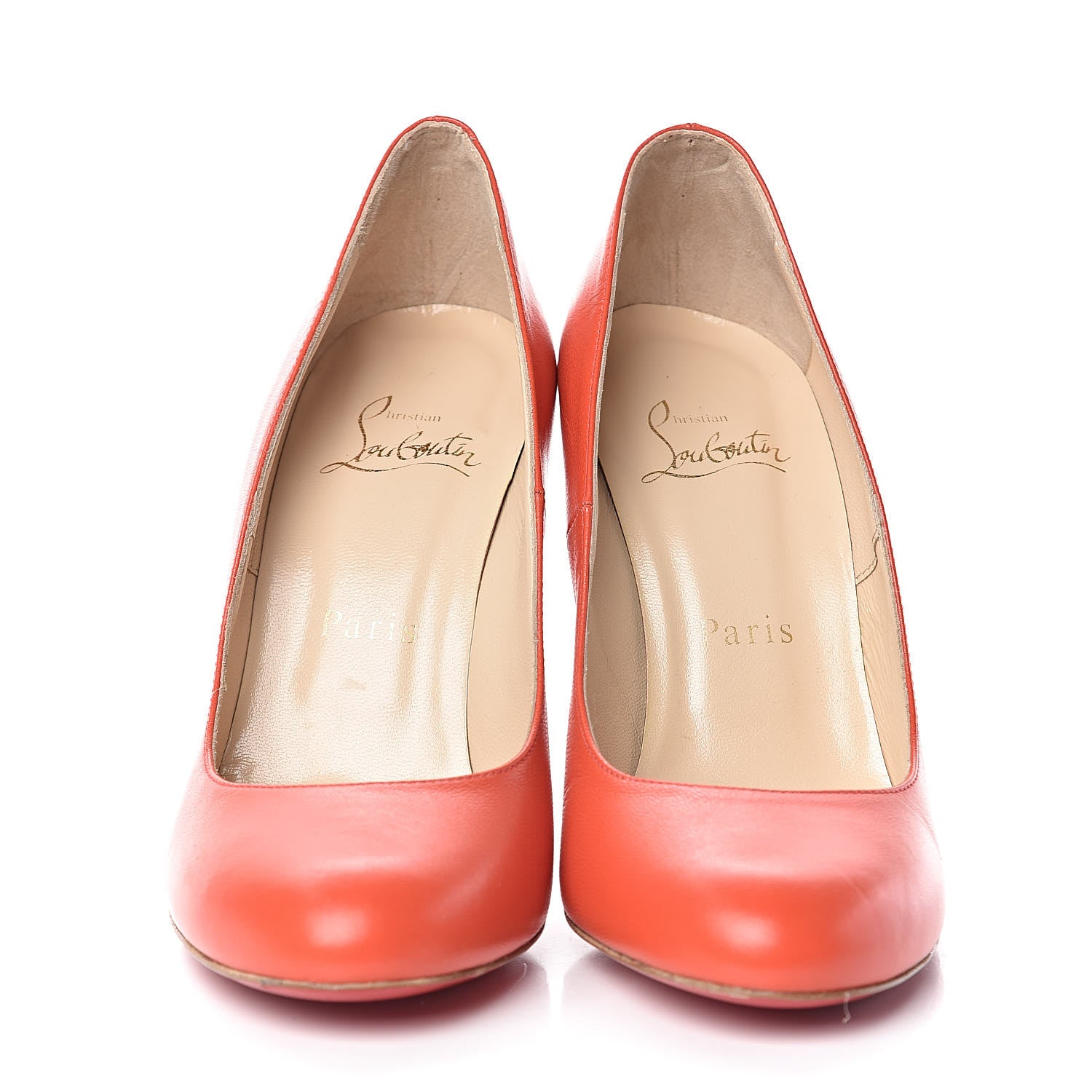 Christian Louboutin Calfskin Fifi 100 Pumps 36.5 Orange 2 of 8