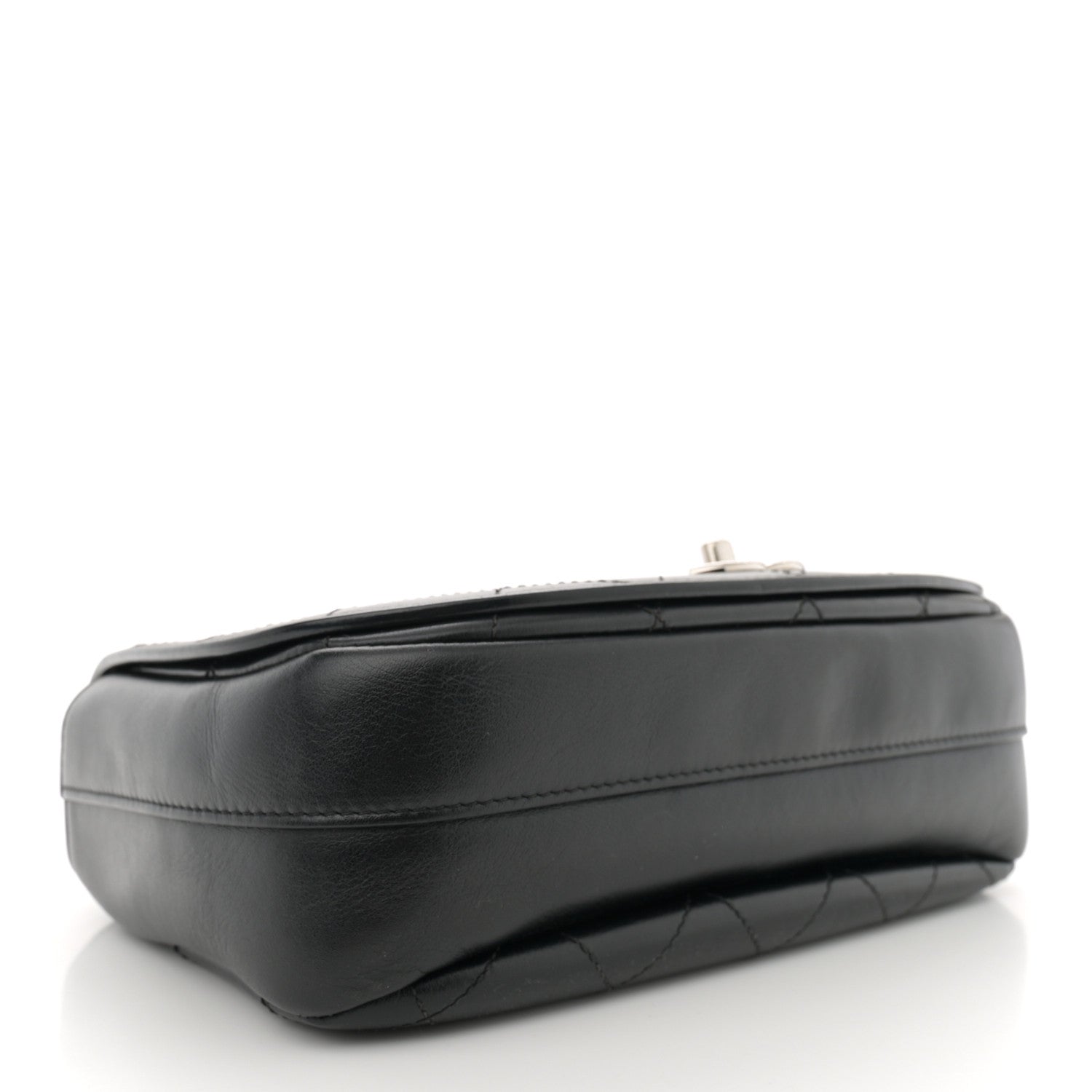 Chanel Calfskin Stitched Ring My Bag Flap Crossbody Bag Black 4 of 11