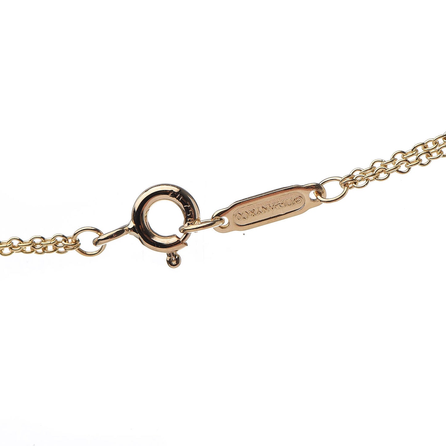 18K Yellow Gold Infinity Double Chain Pendant Necklace