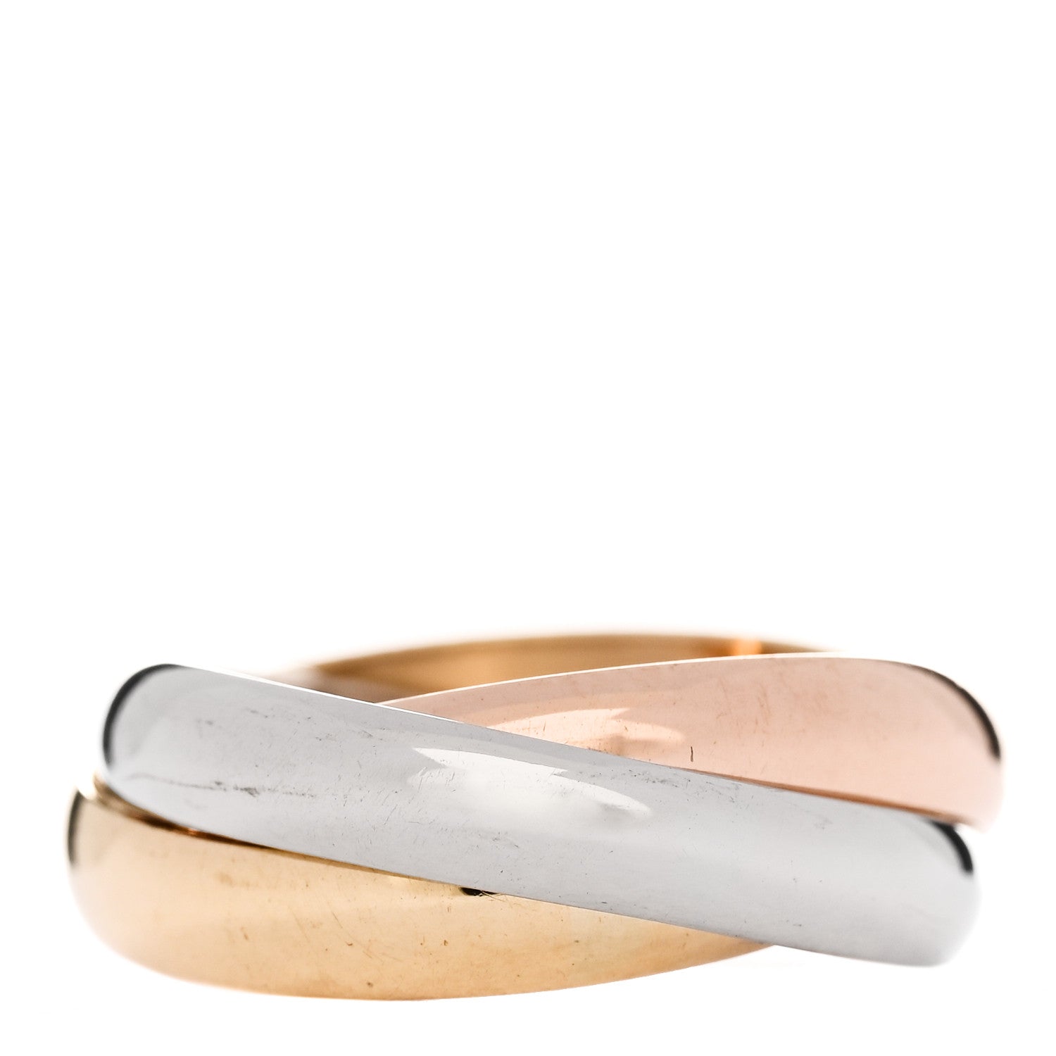 Cartier 18K Pink Yellow White Gold Classic Les Must De Cartier Trinity Ring 51 5.75 3 of 5