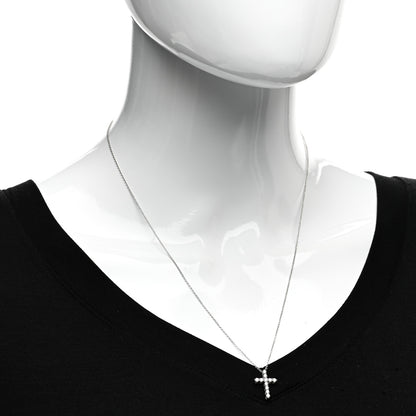 Tiffany Platinum Diamond Small Cross Pendant Necklace 2 of 5