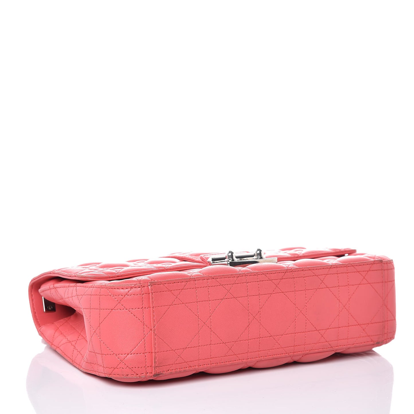 Lambskin Cannage Medium Miss Dior Flap Coral