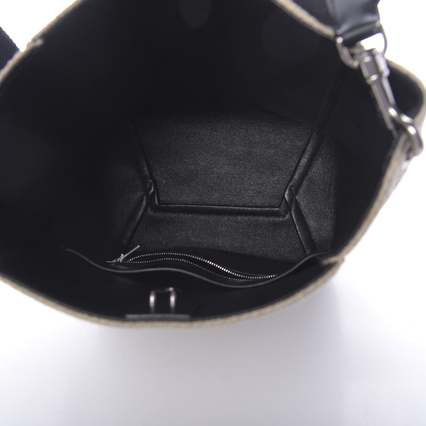 Textured Canvas Small Sangle Bucket Bag Natural