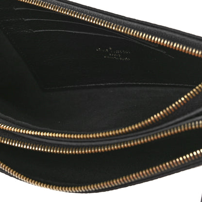 Louis Vuitton Empreinte Monogram Giant Double Zip Pochette Black Cream 5 of 8