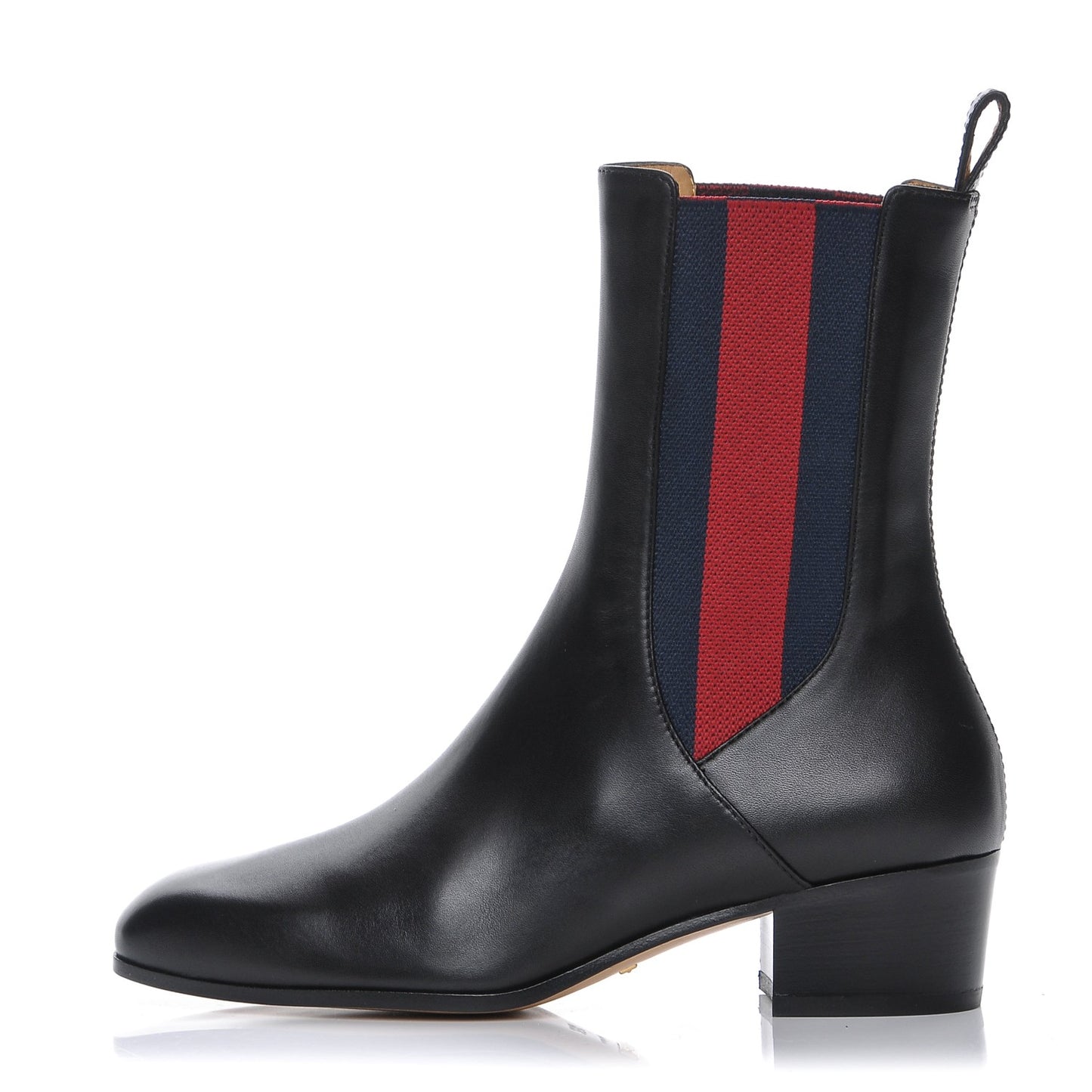 Calfskin Web Karen Ankle Boots 35.5 Black