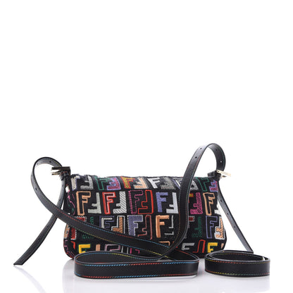 Fendi Nylon FF Multicolor Embroidered Baguette Multicolor 4 of 10