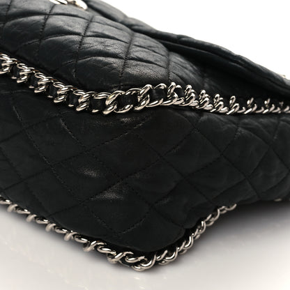 Chanel Washed Lambskin Quilted Maxi Chain Around Flap Black 9 of 11