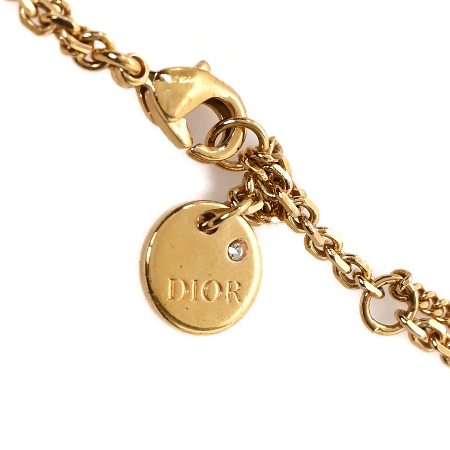 Christian Dior Metal Crystal Petit CD Double Bracelet Gold Gold 4 of 5