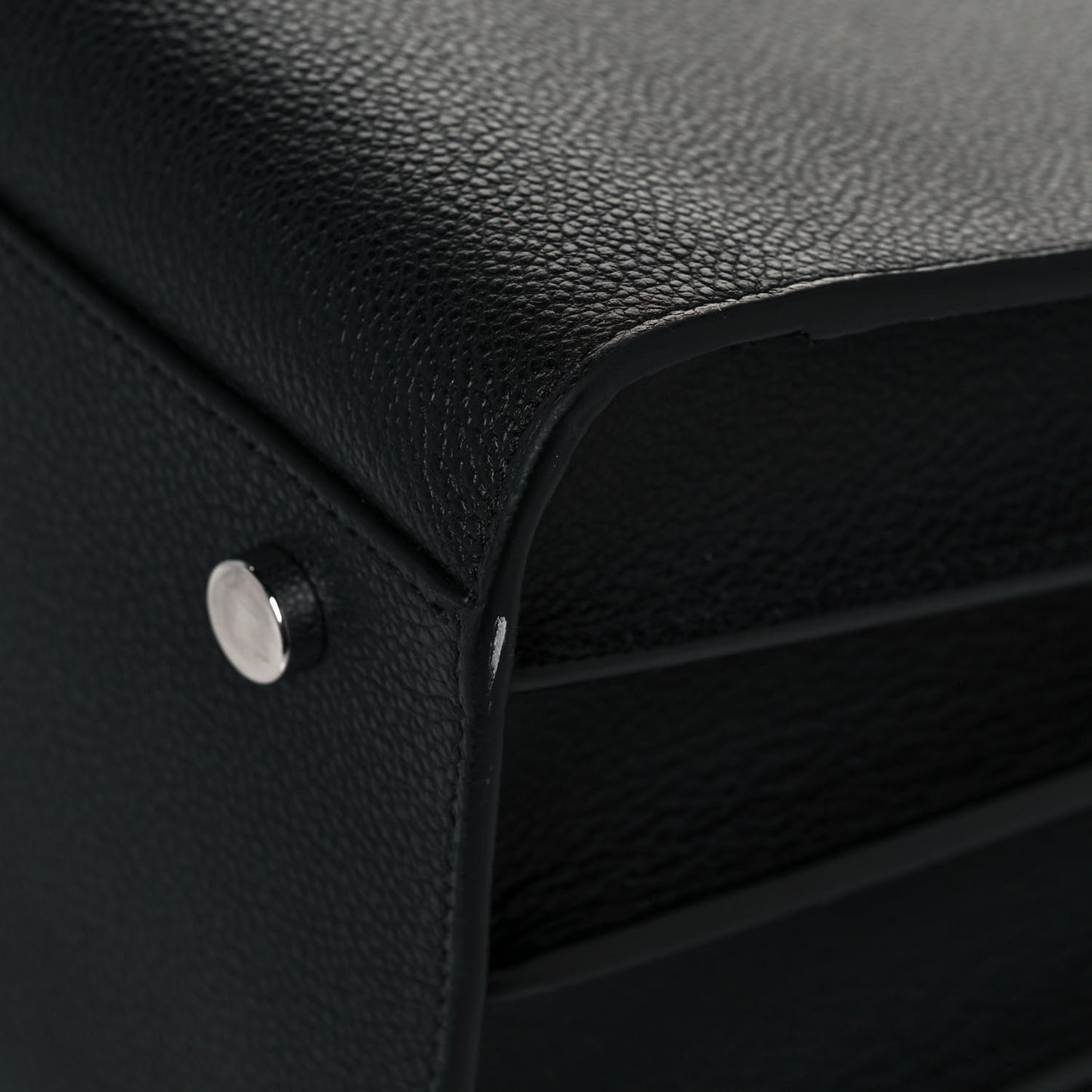Grained Calfskin Small Sac De Jour Black